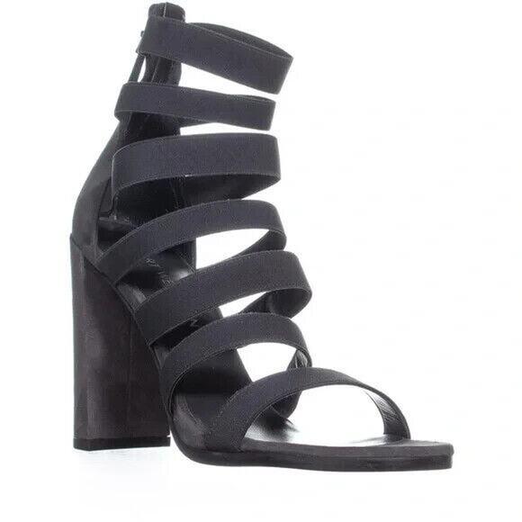 Stuart Weitzman Mummy Sandal Black 3.75" Block Heel Elastic Cage Open To… - Picture 1 of 10